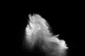 Abstract white powder dust explosion on black background Royalty Free Stock Photo