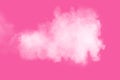 Abstract white powder explosion on pink background. Freeze motion of white dust splattered Royalty Free Stock Photo