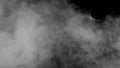 Abstract white puffs of smoke swirls overlay on black background Royalty Free Stock Photo