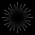 Abstract white radial dotted lines in round form. Explosion shape