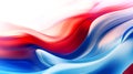 Abstract white, red and blue curved wave flow on white background illustration Generative AI Royalty Free Stock Photo