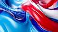 Abstract white, red and blue curved wave flow on white background illustration Generative AI Royalty Free Stock Photo