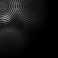 Abstract white rings sound waves oscillating on black background Royalty Free Stock Photo
