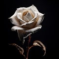 Abstract White Rose: Delicate Paper Cutouts In Uhd Image