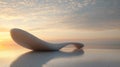 Abstract White Sculpture at Sunset by the Sea Royalty Free Stock Photo