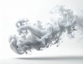 Abstract White Smoke Cloud Formation Isolated on White Background Studio Lighting Royalty Free Stock Photo