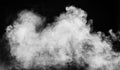 Abstract white smoke isolated black background