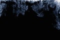 Abstract of white smoke pattern on a black background. Royalty Free Stock Photo