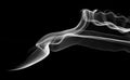 Abstract white smoke pattern and curves on black Royalty Free Stock Photo