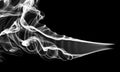 Abstract white smoke shape and curves on black Royalty Free Stock Photo