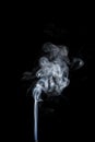 White smoke on a black background. ISOLATED Royalty Free Stock Photo