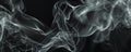 Abstract white smoke swirls on dark background