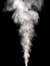 Abstract white smoke swirls isolated on a black Royalty Free Stock Photo