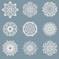 Abstract white snowflake shapes Royalty Free Stock Photo