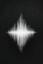 Abstract White Sound Waveform on Black Background with Subtle Glitches and Light Reflections Royalty Free Stock Photo