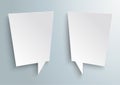 2 Abstract White Speech Bubbles Royalty Free Stock Photo