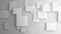 Abstract Geometric White and Gray Background with 3D Cubes and Rectangles Royalty Free Stock Photo