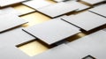 Abstract White Squares on Gold Background Royalty Free Stock Photo