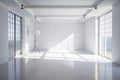 Abstract White Studio Room with Light and Shadow Royalty Free Stock Photo