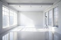 Abstract White Studio Room with Light and Shadow Royalty Free Stock Photo
