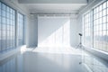 Abstract White Studio Room with Light and Shadow for Product Display Royalty Free Stock Photo