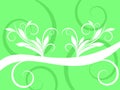 Abstract White Swirl on Green Background Royalty Free Stock Photo