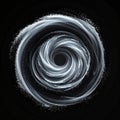 Abstract White Swirling Vortex With Tiny Particles Against Black Background Royalty Free Stock Photo