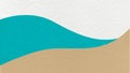 Abstract white, turquoise, beige texture paper background, wavy layers. Wave pattern with copy space for banner Royalty Free Stock Photo