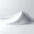 Abstract White Wave Form with Sparkling Particles and Subtle Gradient Background Royalty Free Stock Photo