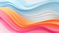 Abstract White Wave Paper Curved Reliefs Background AI Generated