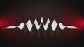 Abstract White Waveform on Dark Red Background Royalty Free Stock Photo