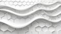 Abstract White Waves and Honeycomb Pattern for Modern Design and Background Use Royalty Free Stock Photo