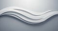 Abstract White Wavy Ribbons on a Light Gray Background wave curve Royalty Free Stock Photo