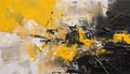 abstract white, yellow, and black oil painting, texture wallpaper, great fine detail Royalty Free Stock Photo