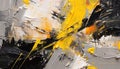 abstract white, yellow, and black oil painting, texture wallpaper, great fine detail Royalty Free Stock Photo