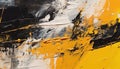 abstract white, yellow, and black oil painting, texture wallpaper, great fine detail Royalty Free Stock Photo