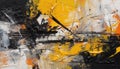 abstract white, yellow, and black oil painting, texture wallpaper, great fine detail Royalty Free Stock Photo