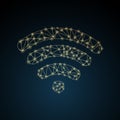 Abstract wi-fi symbol with golden polygons