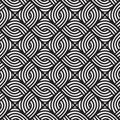 Abstract wicker black and white pattern. Seamless vector pattern. Royalty Free Stock Photo