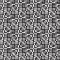 Abstract wicker pattern. Black and white vetor seamless pattern.