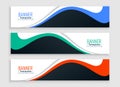 abstract wide web business header layout in set of three Royalty Free Stock Photo