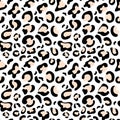 Abstract wild animal skin leopard seamless pattern design on white background. Jaguar, leopard, cheetah, panther fur, camouflage Royalty Free Stock Photo