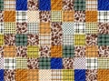 Abstract wild leopard skin fabric with geometric shapes and camouflage Royalty Free Stock Photo