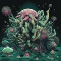 Weirdcore bacterial art. Created using ai generative. Created using ai generative.
