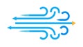 Abstract Wind Arrow Directional Symbol, Air Flow, vector design Generative AI Royalty Free Stock Photo