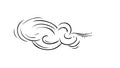 Abstract wind cloud vector, symbolizing dynamic air flow and motion. vector design Generative AI Royalty Free Stock Photo