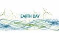 Abstract Wind Turbines and Waves Illustration for Earth Day