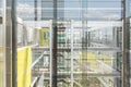 Abstract window reflections in morden office building. Royalty Free Stock Photo