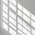 Abstract Window Shadow Pattern on White Wall Illuminating Interior Space Royalty Free Stock Photo
