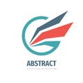 Abstract wing in circle - concept logo design. Development business strategy vector logo sign. Transport logistic logo symbol.